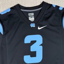 Nike Mens Medium North Carolina Tar Heels UNC Black #3 Football Jersey