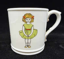Royal Worcester Girl Mug   Hand Painted Bone ...