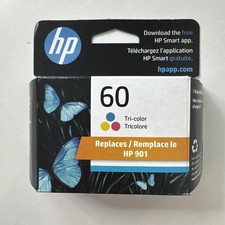 HP 60 Tri-Color Ink Cartridges - Cyan/Magenta/Yellow In Date - NEW  