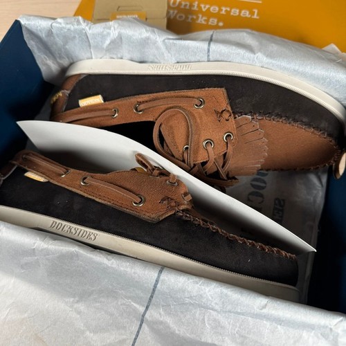 Zapato de Barco Universal Works x Sebago Portland Multi-Tone Marrón Oscuro Talla UK 8 - Imagen 12 de 14