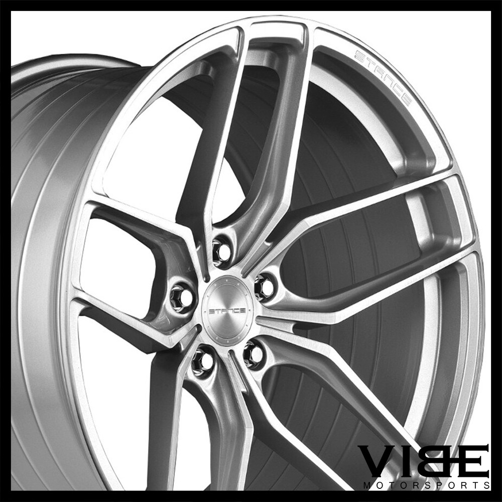 22" STANCE SF03 SILVER CONCAVE WHEELS RIMS FITS BENTLEY CONTINENTAL GT