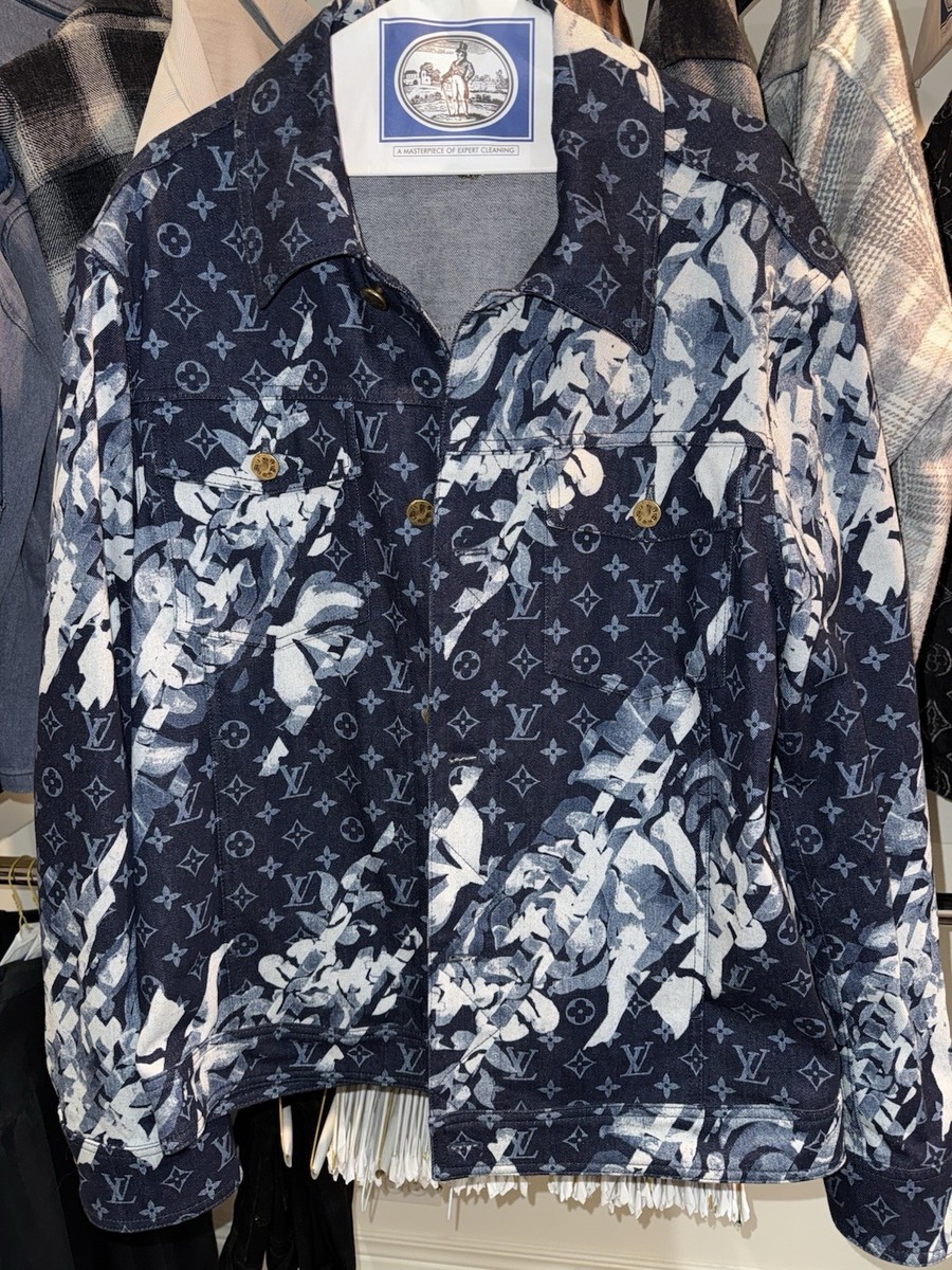 Louis Vuitton Men's Monogram Printed Blue Floral Denim