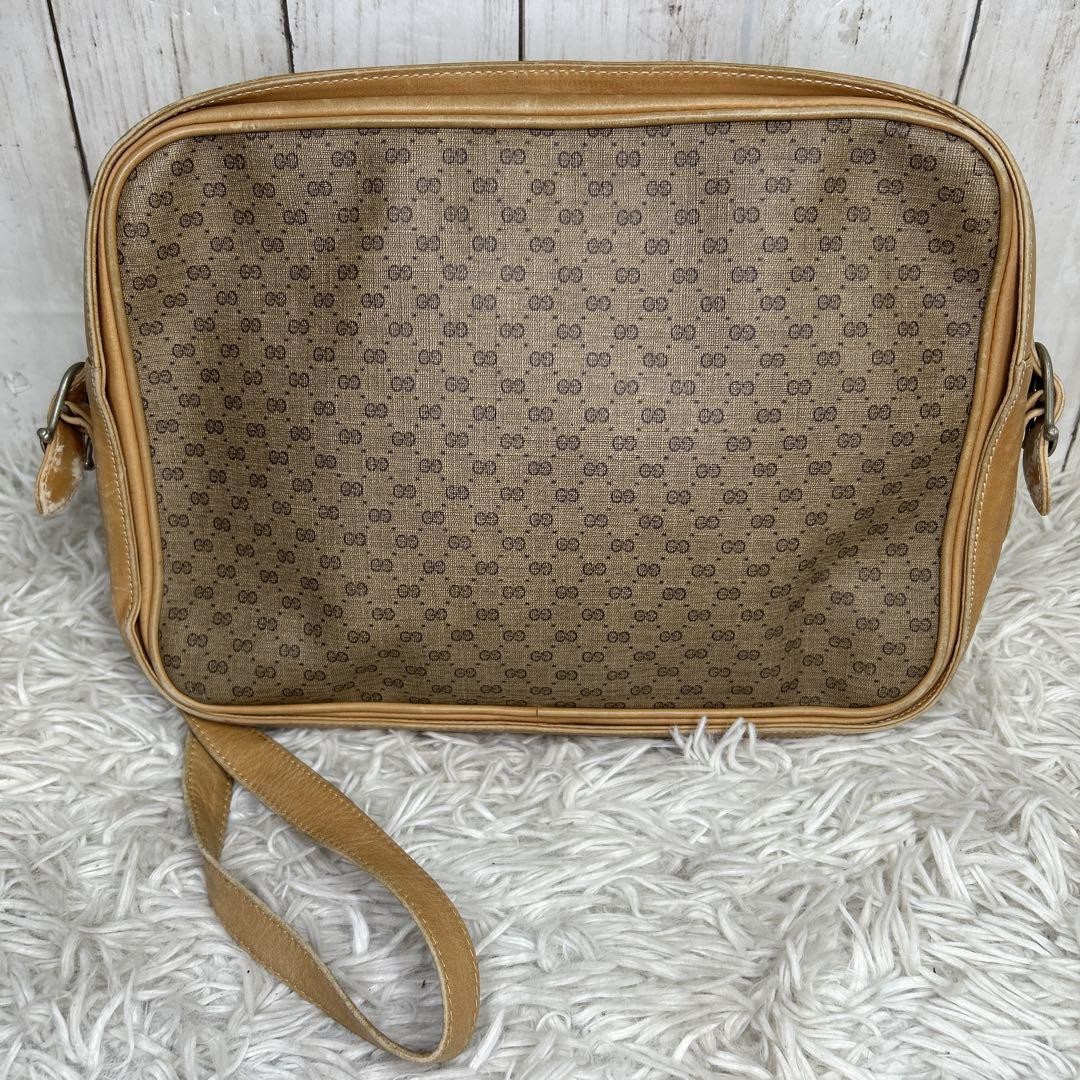 GUCCI Vintage GG Supreme Brown PVC Shoulder Bag Authentic F06232091