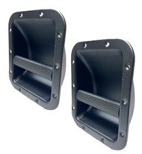  2 Two Black Heavy Duty Medium 8" x 7" Metal Recessed Bar Handles w/ Grip 13 ga