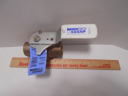 Nibco Lead Free HydraPure Brass Ball Valve 1-1/4" Sweat 585HP-80-LF -LL 1000 CWP