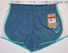 Nike FZ5577-429 Girls' Lg Dri-FIT Brief-Lined Tempo Running Shorts, Light Blue