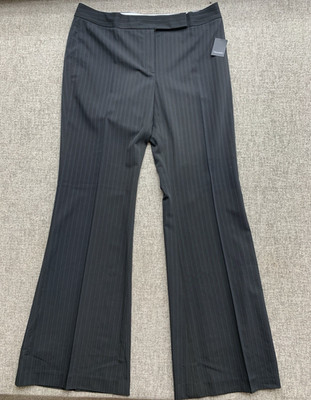 Elie Tahari Women s Size 12 Dress Pants Black Pinstripe Wide Leg Slacks NWT