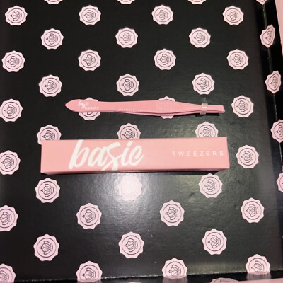 Basic Beauty rosa Pinzette volle Größe - neu im Karton Augenbrauen UVP 16£