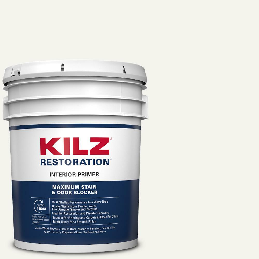 KILZ RESTORATION Primer 5 Gal Sealer Stain Blocker Fast Drying Interior