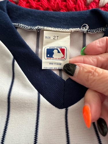 VTG YANKEES #44 NY OFFICIAL 1978 Macy's 2T Outfit 2 pc Blue Stripes w/ Box NWT - Picture 3 of 11