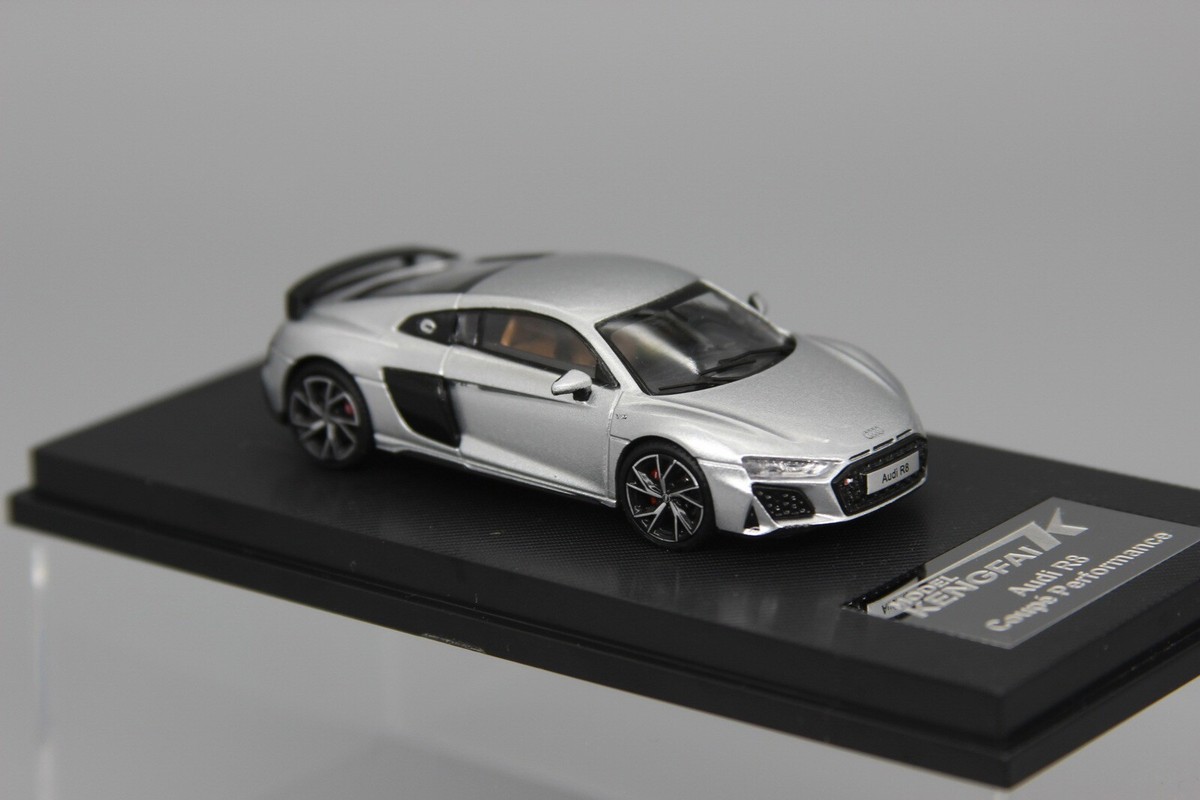 Kengfai 1/64 Audi R8 Coupe Performance Silver Diecast Car Model