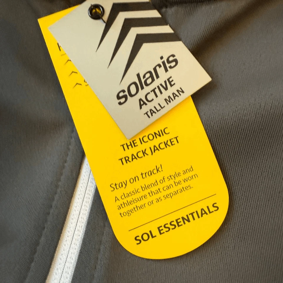 Solaris Mens Reflective Trim Moisture Wicking Iconic Track Jacket Black 2XT NWT - Image 4 of 4