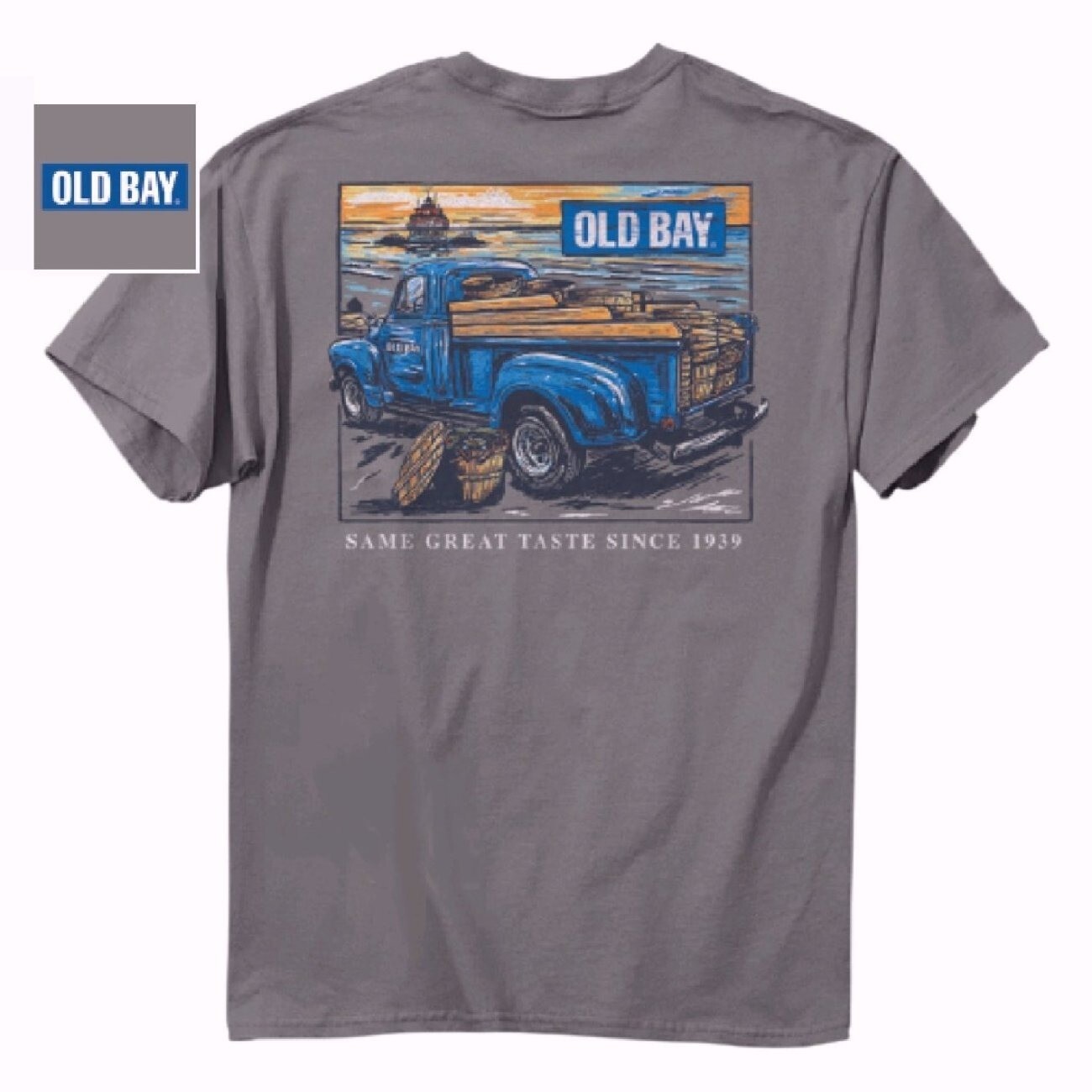 Old Bay Vintage Crabbing Truck Short Sleeve T-Shirt NEW Fast Free Ship
