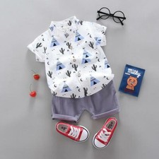Toddler Boys 2 Piece Short Sleeve Shirt Shorts Set