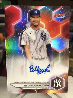 Brandon Mayea 2023 Bowman's Best Refractor AUTO Yankees Prospect RC