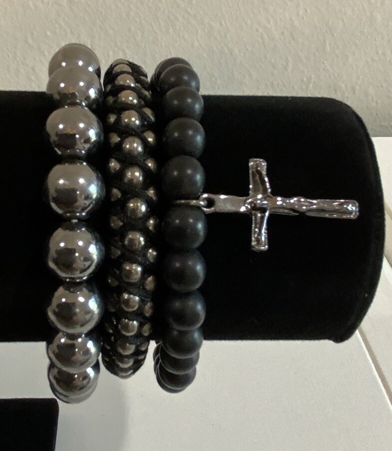 Beaded Stretch Adjustable Bracelets Stackable Cro… - image 1