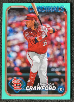 2024 Topps Update US31 Brandon Crawford AQUA SP Fanatics. St. Louis Cardinals