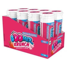 Wrigley's Boomer Krunch Strawberry Flavour Chewing Gum ( pack of 8 tube)