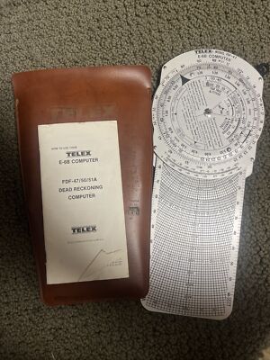 Vintage Telex E-6B Computer Model FDF-47 Brown Case & Instructions