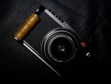 New Handmade Yellow Wood Steel Hand Grip For Leica Q Digital Camera Black