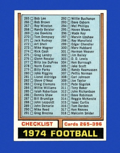 1974 Topps Set-Break #391 Checklist 265-396 NM-MT OR BETTER *GMCARDS*