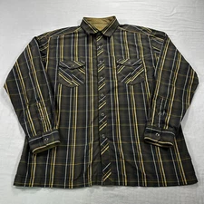 Kuhl Eluxur Shirt Mens XL Green Plaid Pearl Snap Western Camp Hike Outdoor Adult