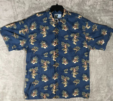 Aftco Bluewater Shirt Mens Large Button-Up Island Paradise Hawaiian USA Made