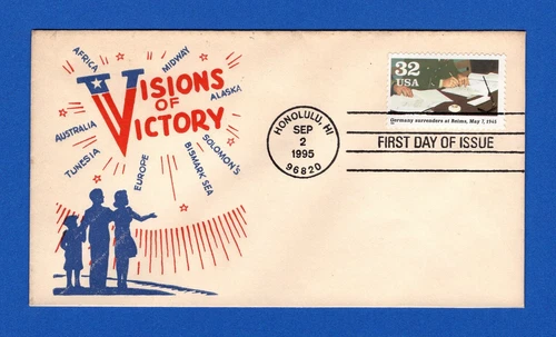 Sc 2981f Germany Surrenders at Reims FDC WWII Visions of Victory Patriotic Cover