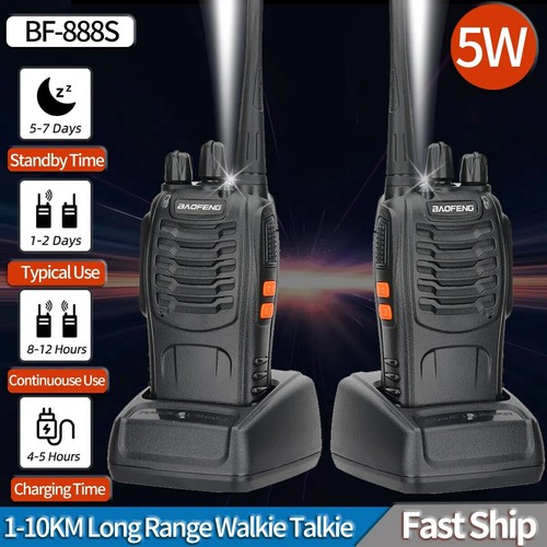 1/2 SZTUK 888S Walkie Talkie UHF 400 470MHz 888s Dalekiego zasięgu Dwukierunkowe radia szynkowe - Zdjęcie 1 z 30