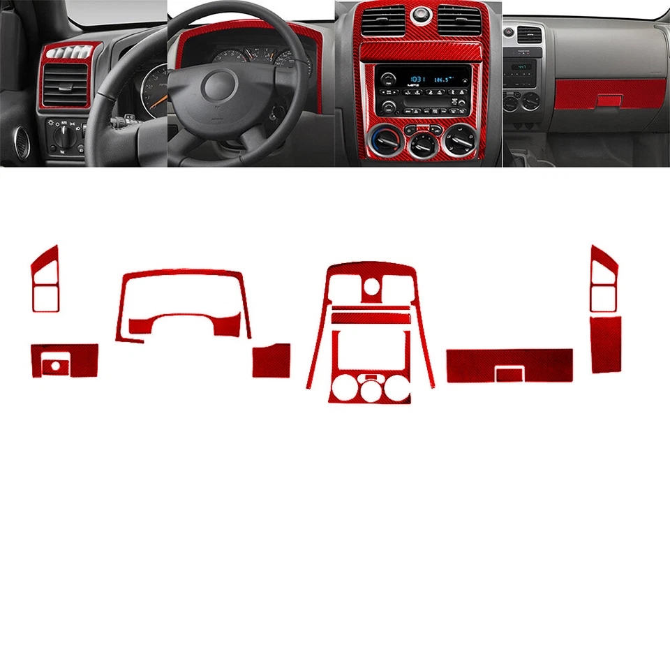 27 шт. полных комплектов красных наклеек из углеродного волокна отделка для 4-дверного GMC Canyon 2005-12 - Изображение 3 из 4