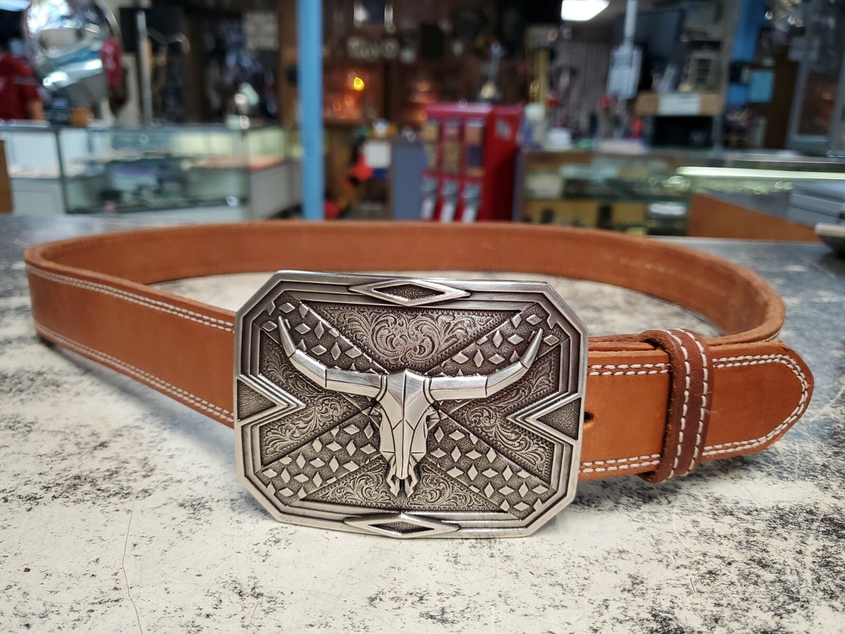小物 UN3D. BUCKLE BUSTIER BELT NOONA BUCKLES 3D BELT 1137 LEATHER SIZE 44 WITH SQUARE STEER