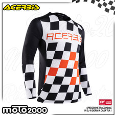 ABBIGLIAMENTO MAGLIA START FINISH NERA ARANCIO ACERBIS MOTO CROSS ENDURO M L XL