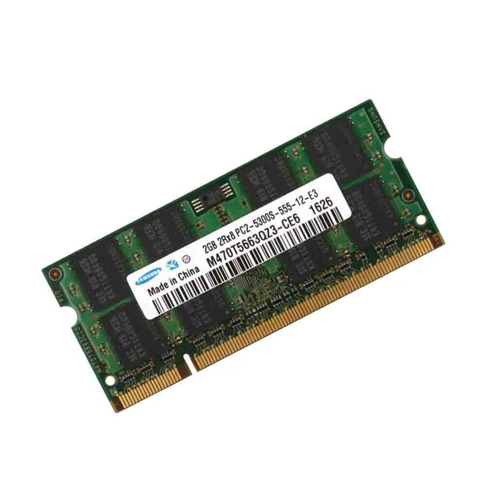 2Go 1Go PC2-5300S DDR2 667MHz 200Pin 2Rx8 CL5 SODIMM Laptop Mémoire RAM Samsung - Photo 2/4