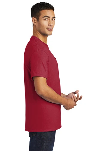 Port & Company PC61PT Mens Big & Tall Short Sleeve Essential T-Shirt With Pocket - Image 3 of 3