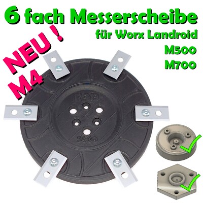 Für Worx Landroid M500 M700 WR167E WR142E -6 Klingen Messer Teller Scheibe - S60