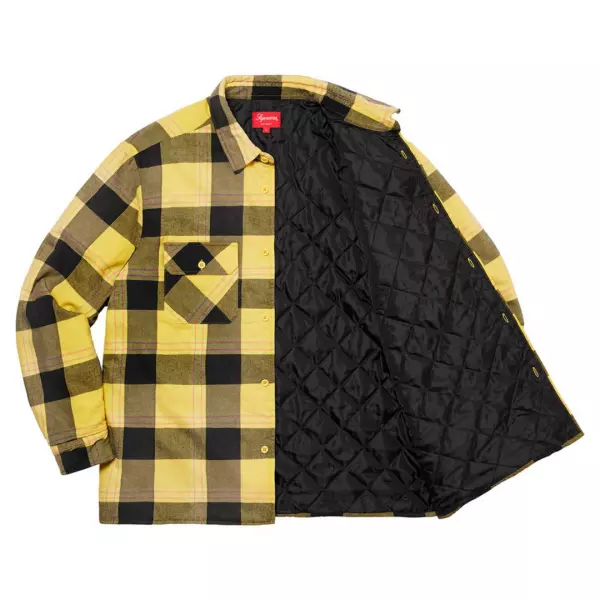 supreme  Quilted Flannel Shirt 黄色　M