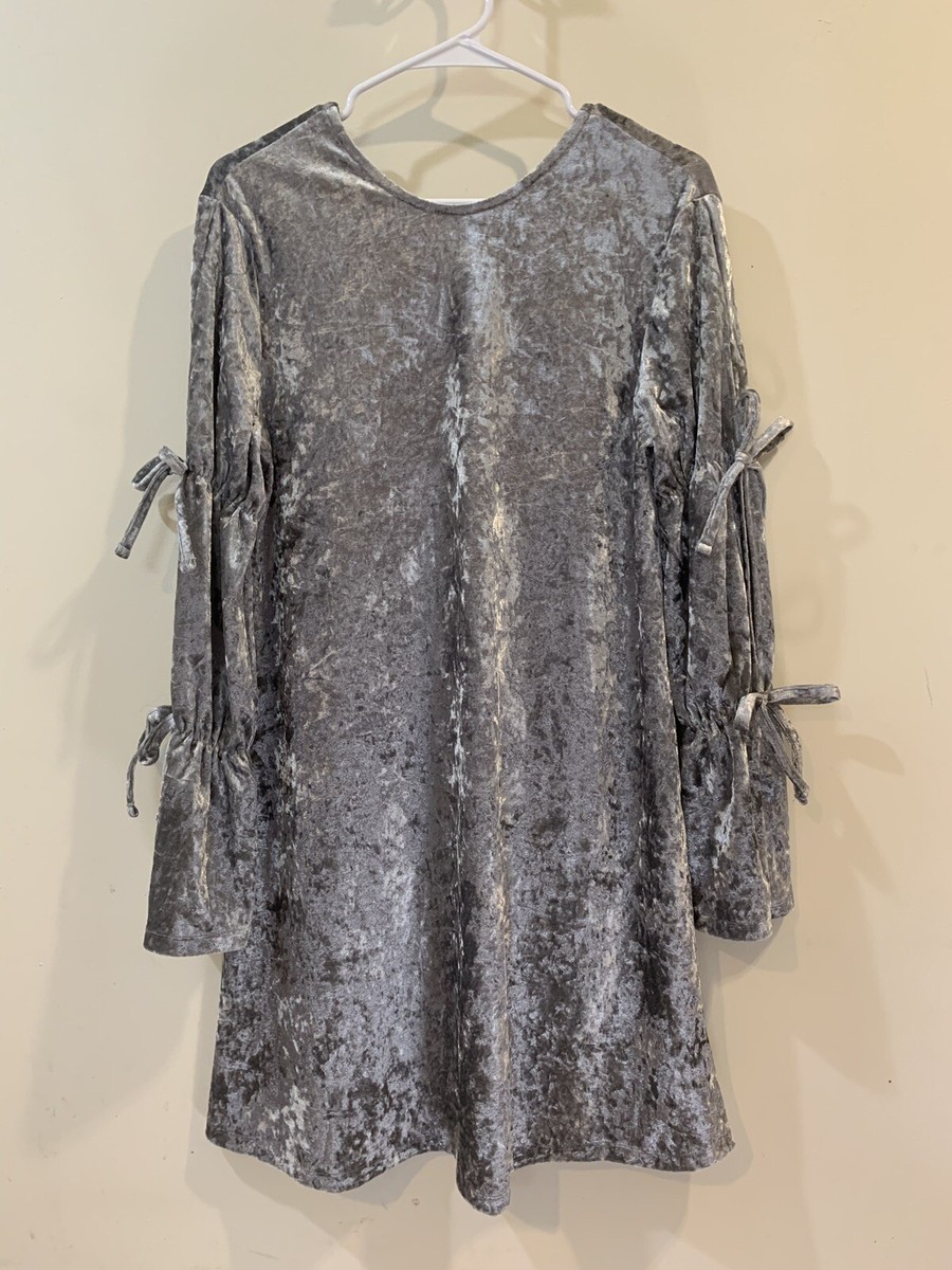 silver crushed velvet dress *Primark Silver Crushed Velvet Dress Size USA 10