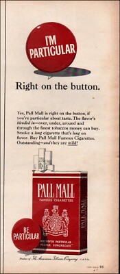 cigarette with button 1964 Vintage ad Pall Mall retro cigarettes Tobacco 11/30/23 EJECT Button Cigarette Lighter