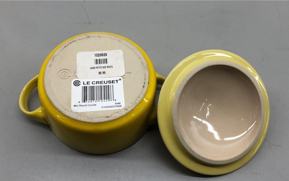 Soleil Yellow Le Creuset Ceramic Mini Round Cocotte / Casserole eBay