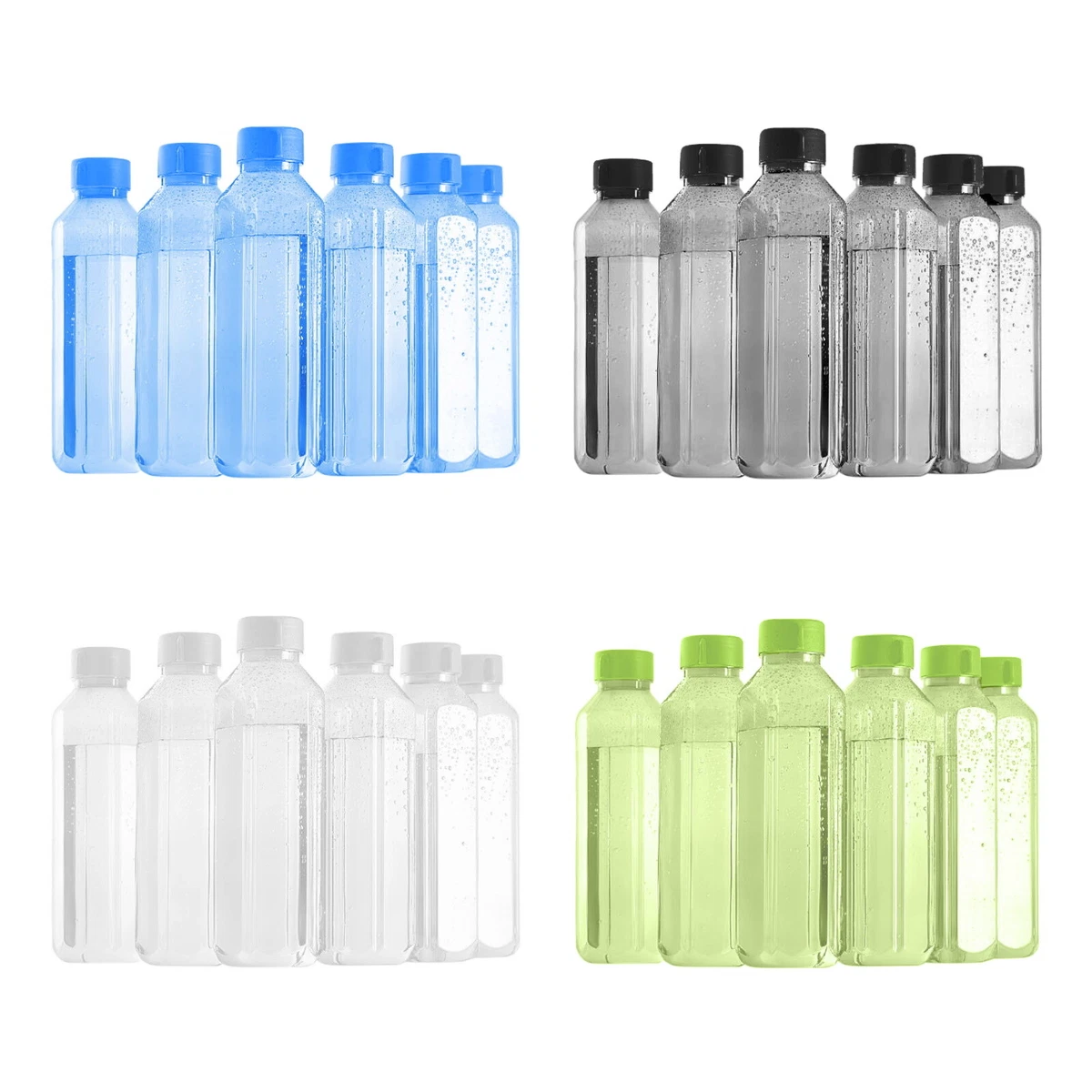 Plastic 16oz Reusable Juice Bottles with Caps, 12 Pack, Clear Smoothie  Drink Containers by Stock Your Home