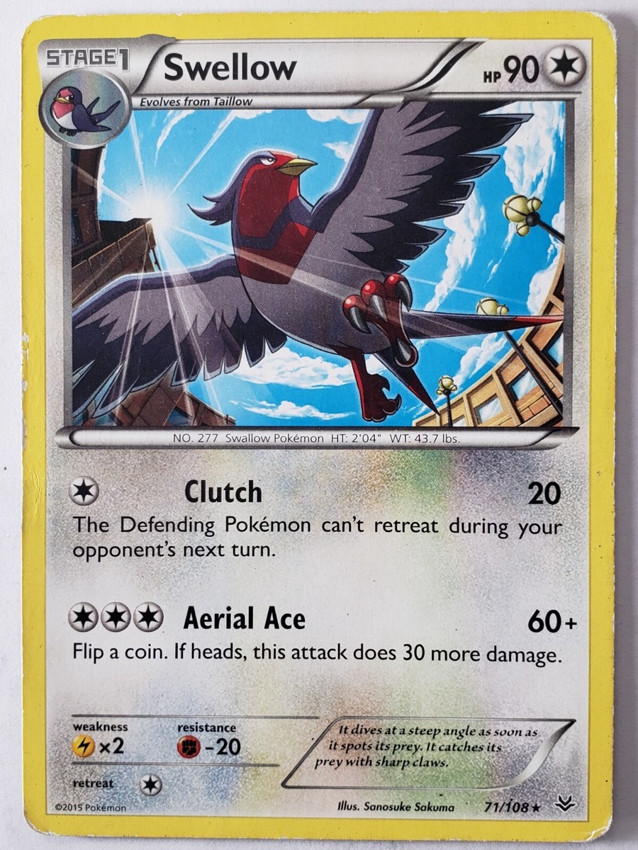 pokemon card swellow Swellow 71/108 DMG - B1G1F
