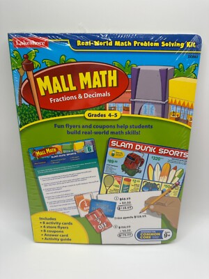 Lakeshore Real-World Math Problem Solving Kit Mall Math Fractions Decimals Gr 45