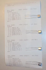 2N233A VINTAGE Sylvania NPN Germanium Transistor N.O.S. 4 Pc's TESTED with Data.