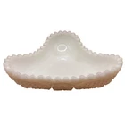 Milk Glass Candy Dish Starburst Pattern Triangle Vintage Trinket