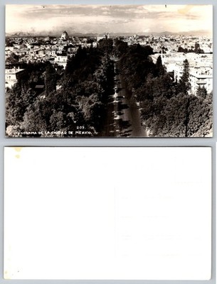 Vintage RPPC Panorama de la Ciudad de Mexico Mexico City Real Photo Postcard