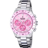 Festina Damen Chronograph F20693-2 Rosa Edelstahlband 39 Mm