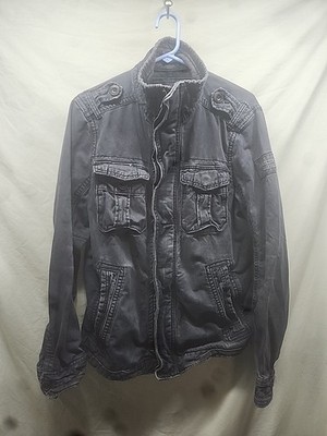 Vintage Y2K Abercrombie Fitch Sentinel Military Jacket Blue Grey Mens Sz Medium 