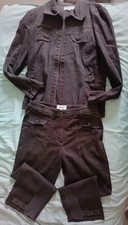 Armand Thierry Ensemble Tailleur Pantalon Marron Vintage Taille 42