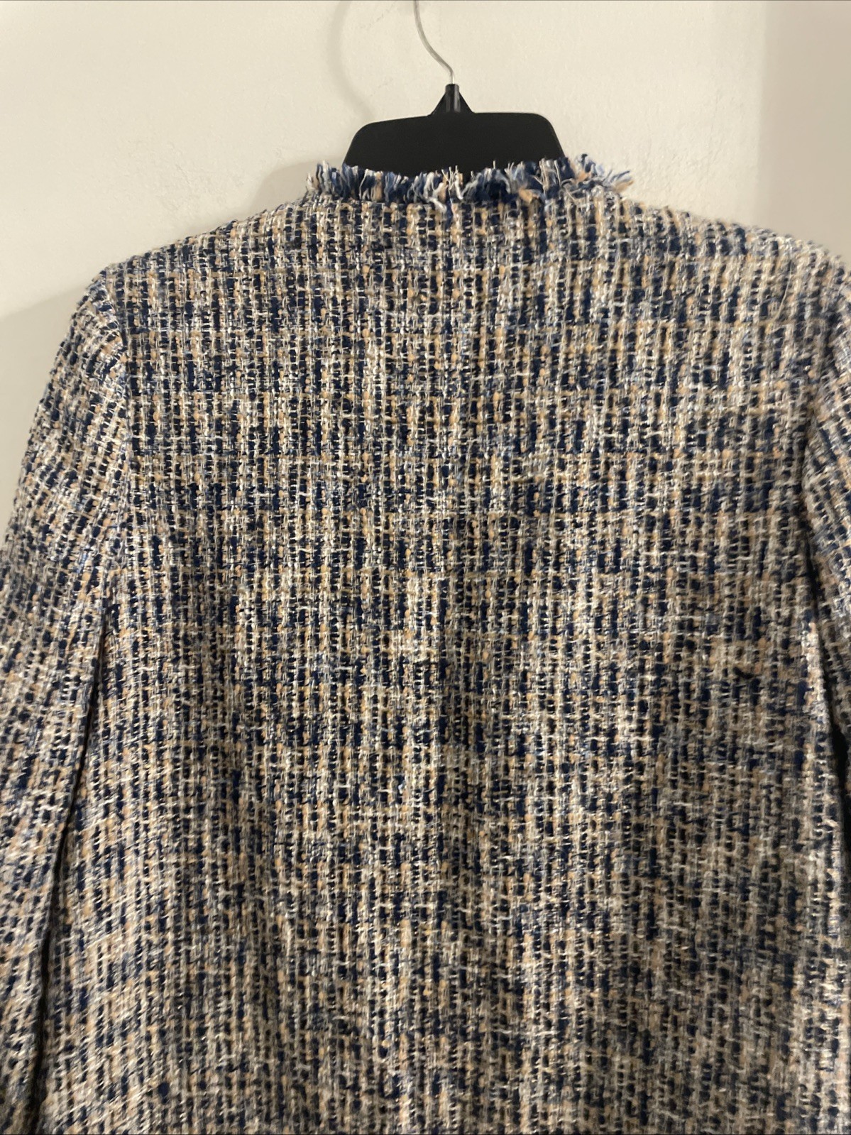 J McLaughlin Small Boucle Walker Jacket Blue Tan … - image 12
