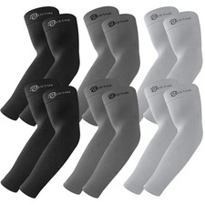 6 Pairs UV Sun Protection Arm Sleeves, UPF 50 Sports Cooling Arm Compression
